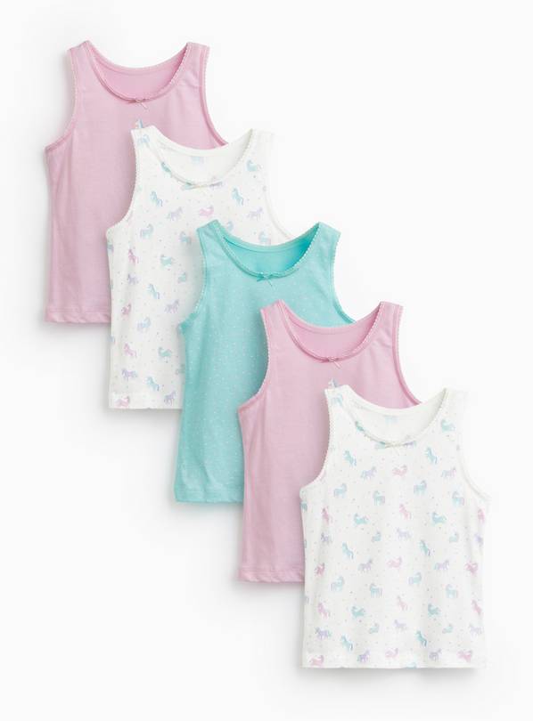Unicorn Print Vests 5 Pack 1.5-2 years